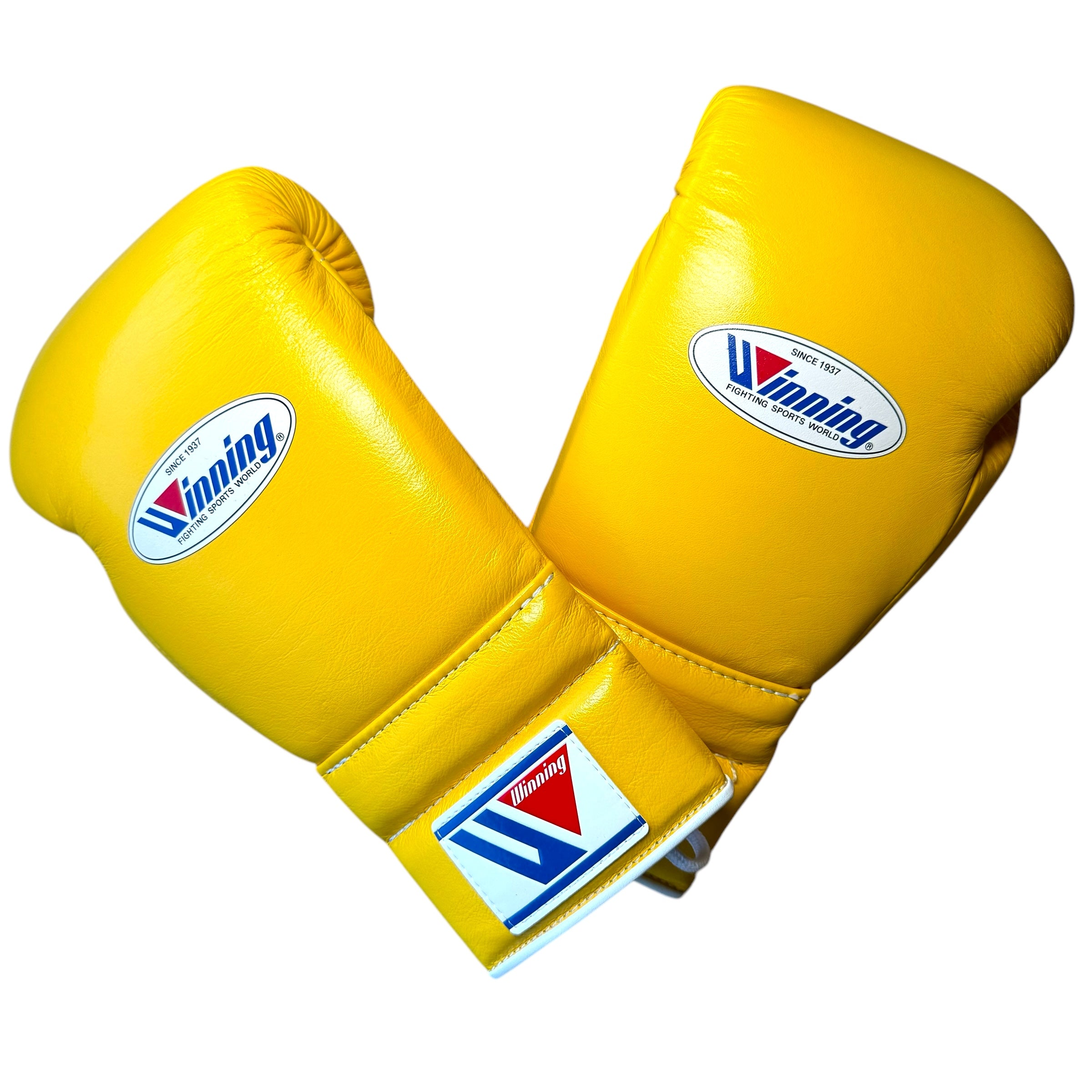 Winning Lace Sparring Gloves - Special Edition Yellow with white/blue/red Winning Boxing Logo