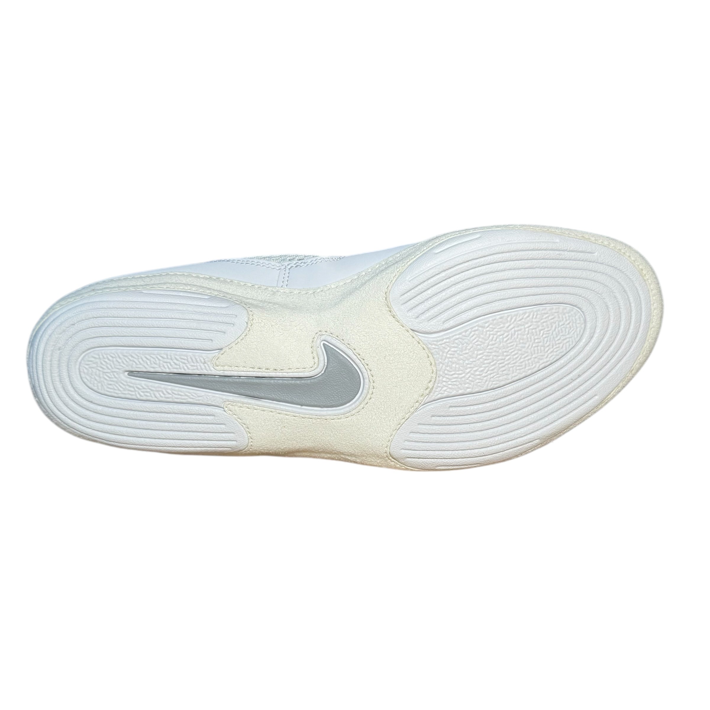 Nike Inflict 3 Wrestling Boots white gold sole with silver Nike swoosh