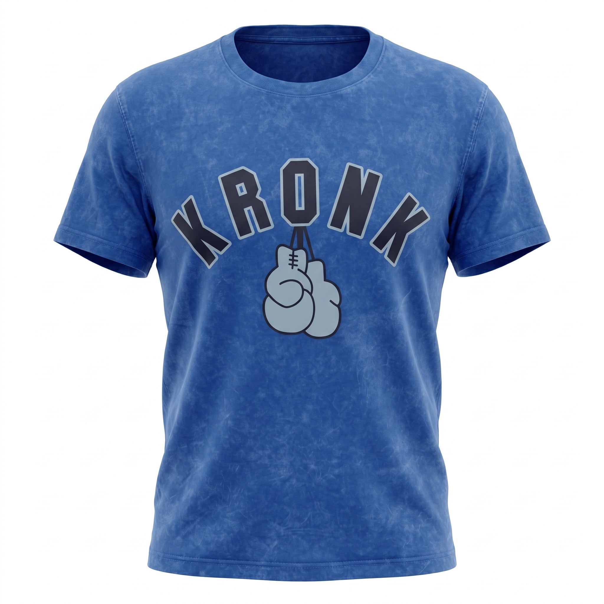 Kronk Faded 2 Colour Gloves Loose Fit Vintage Wash T-Shirt blue