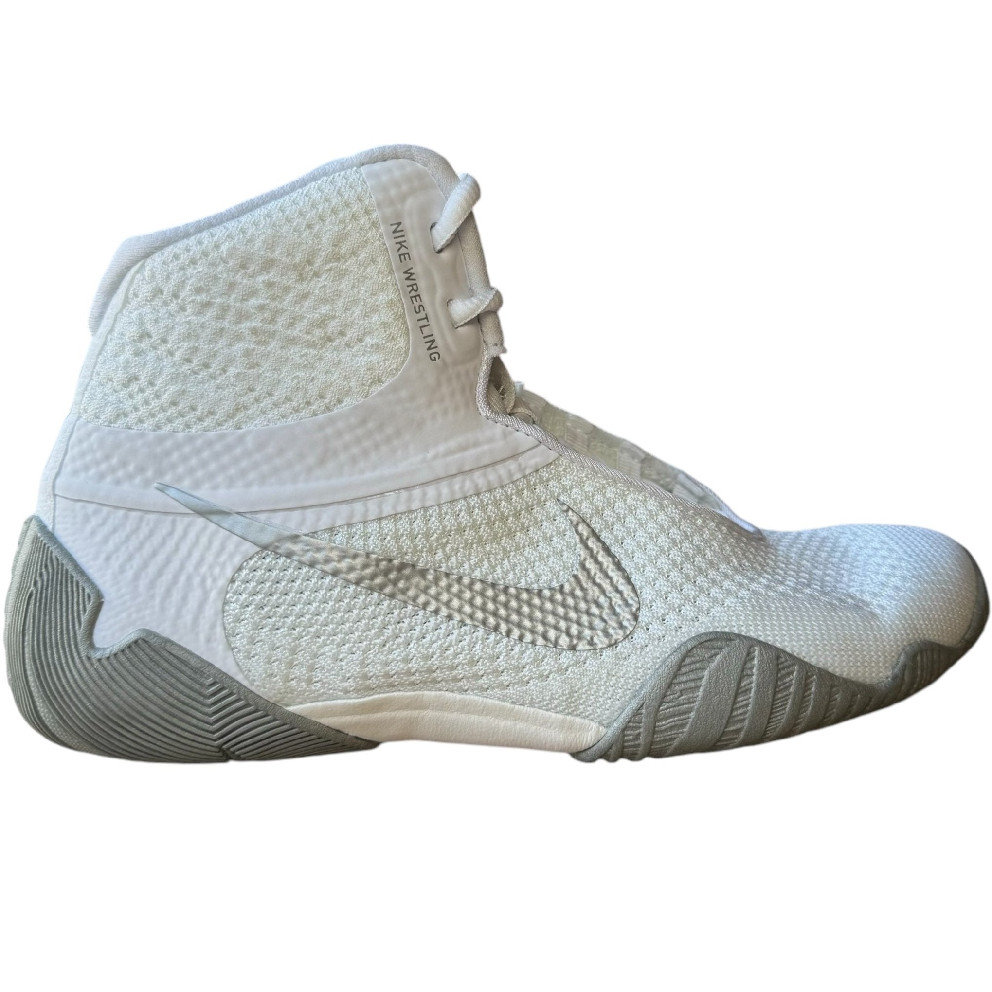 Nike Tawa Wrestling Boots white & silver with silver Nike Boots Boots Swoosh
