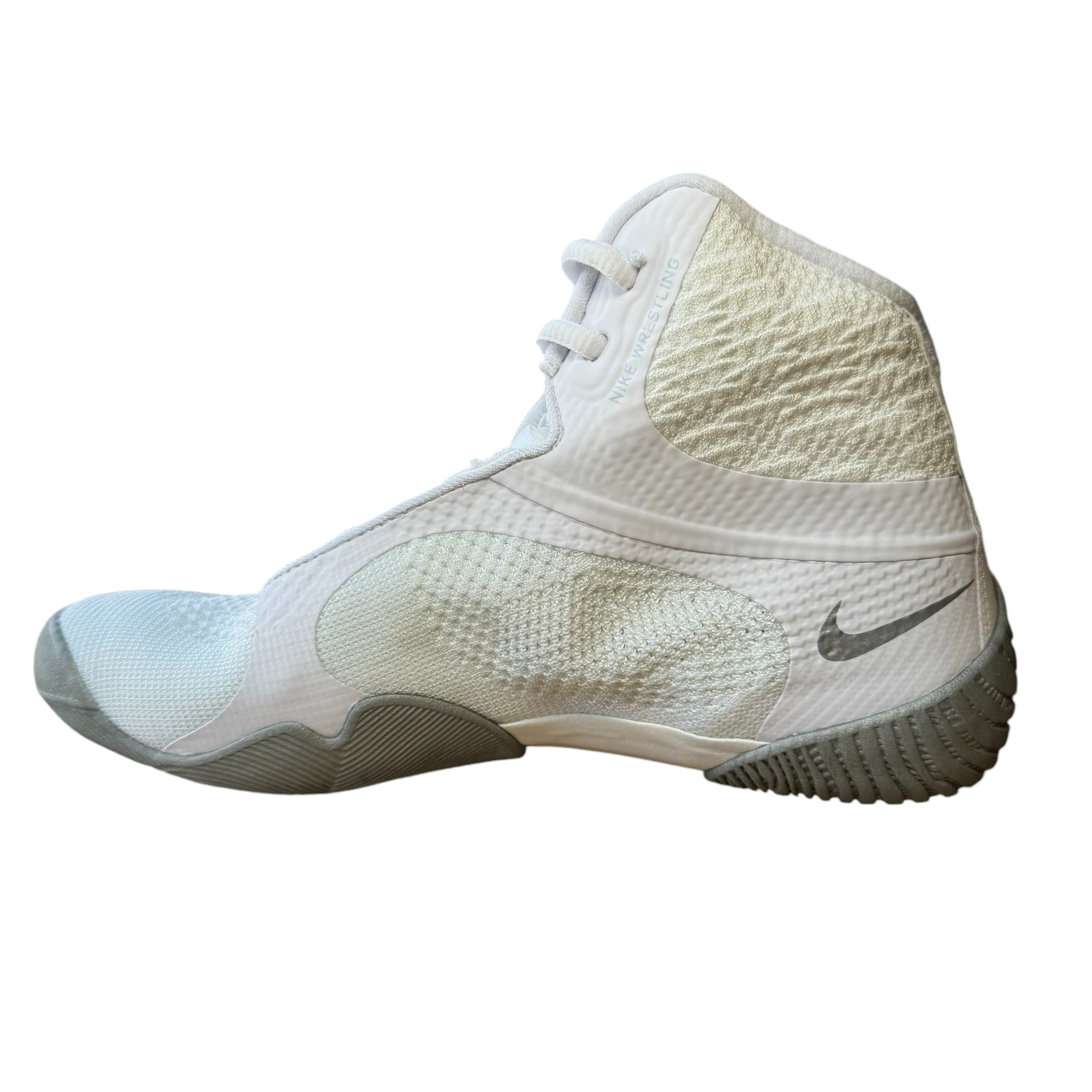 Nike Tawa Wrestling Boots white & silver with silver Nike Boots Boots Swoosh