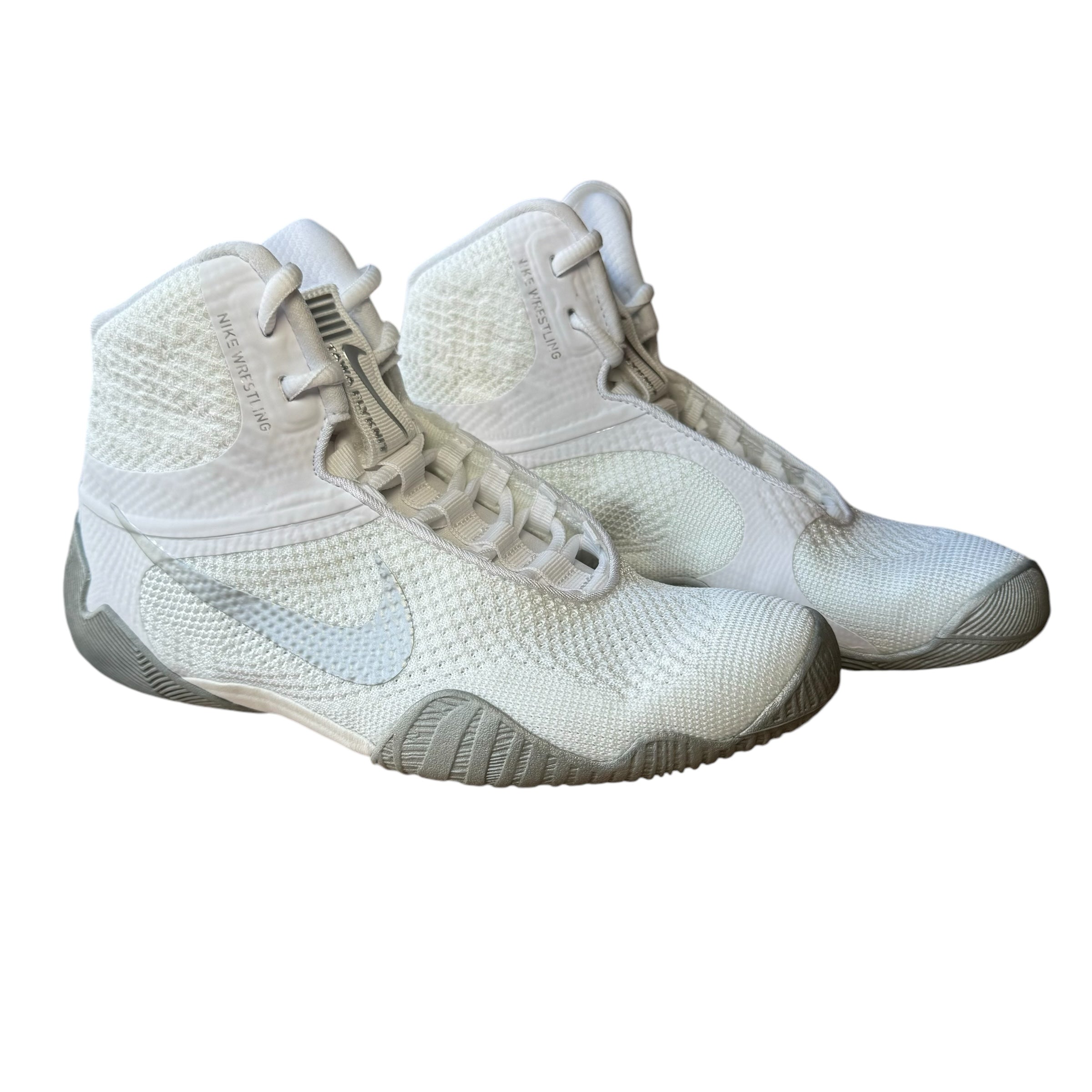 Nike Tawa Wrestling Boots white & silver with silver Nike Boots Boots Swoosh