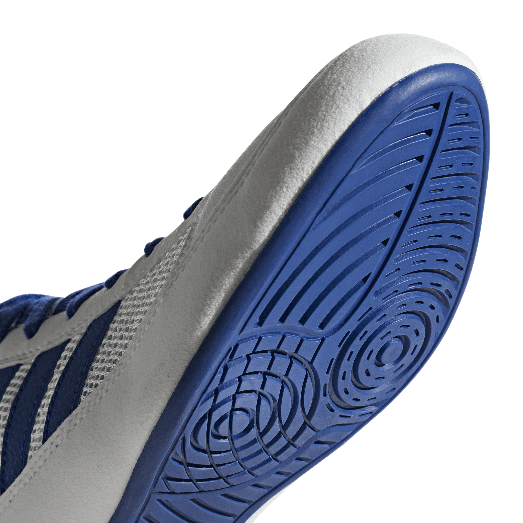 adidas havoc kids boxing boots white blue red with a blue sole