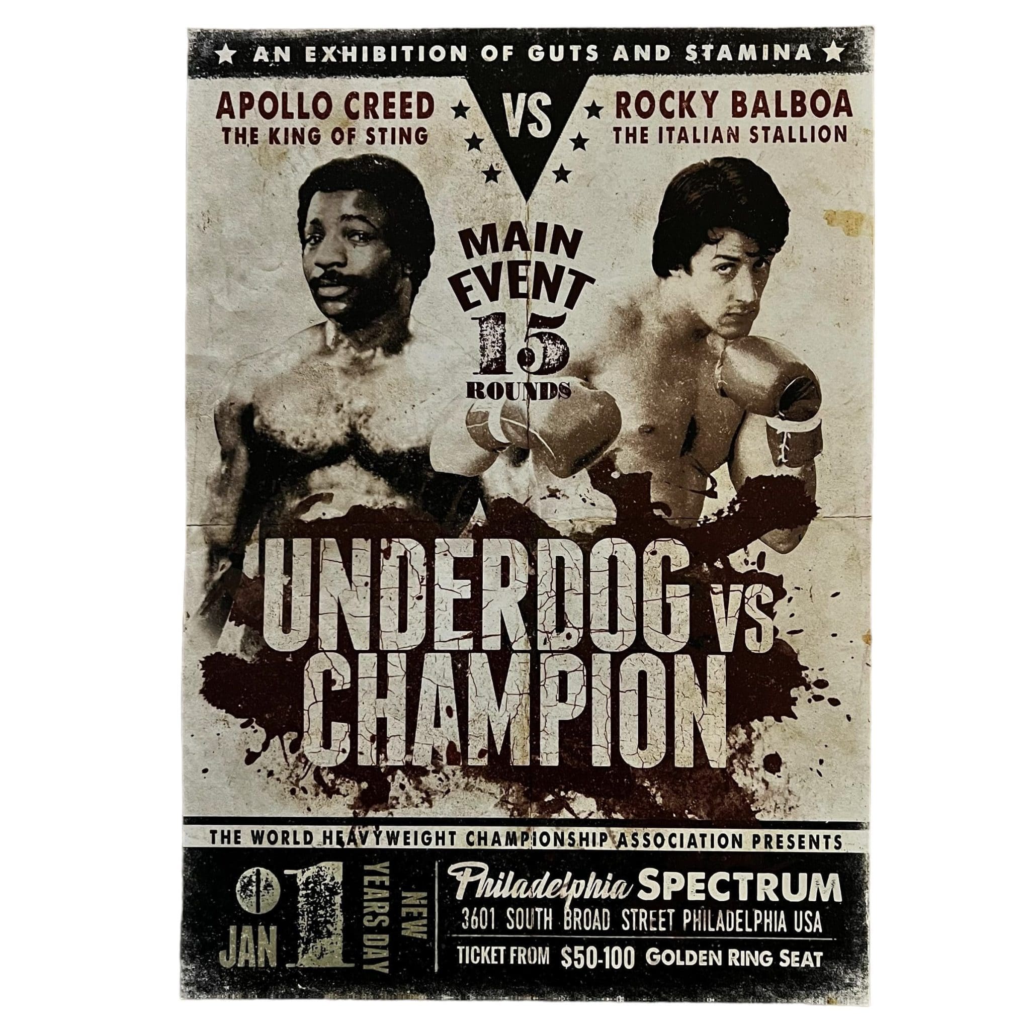 Apollo Creed Vs Rocky Balboa Fight Poster