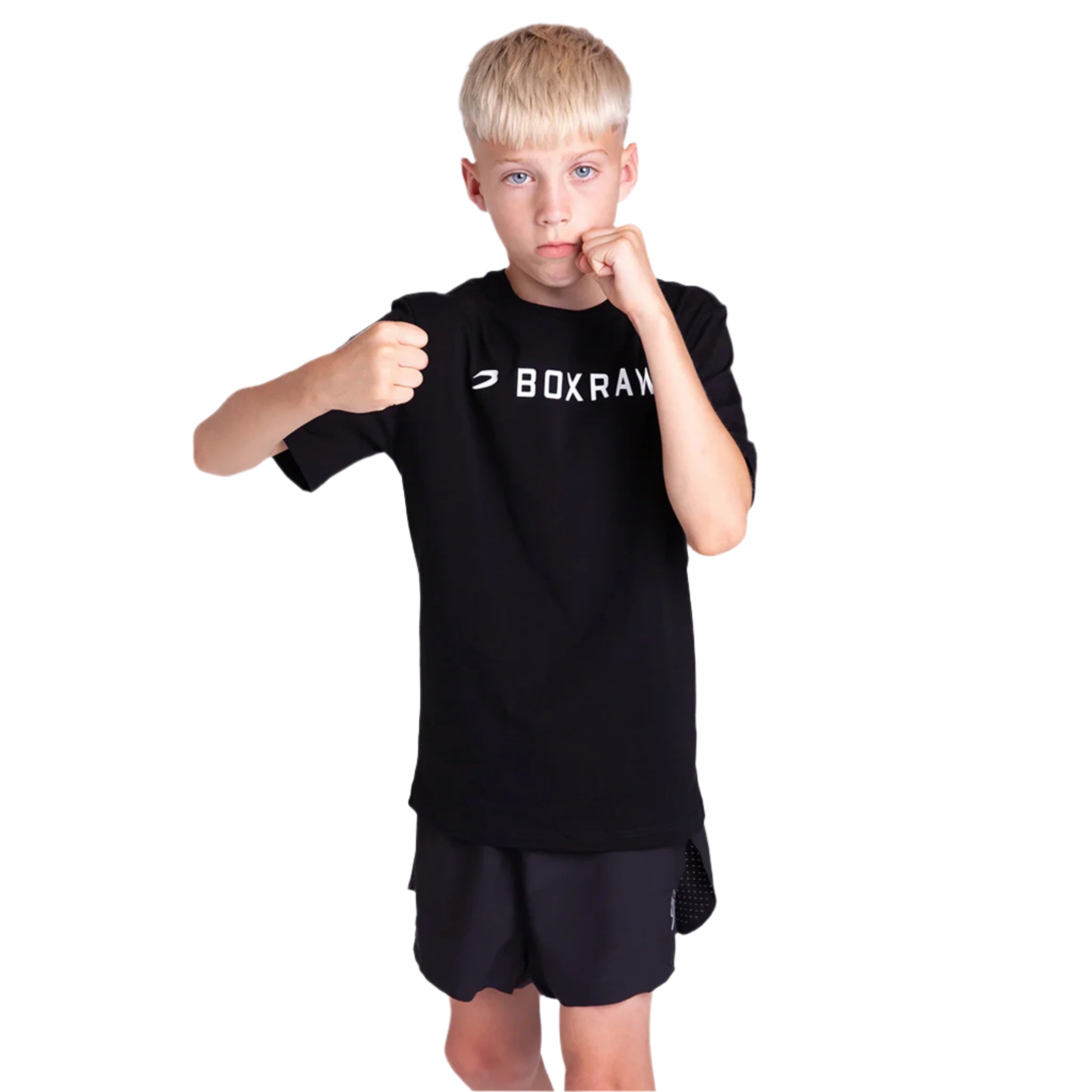 BOXRAW Kids A.B.C. T-Shirt black with white BOXRAW logo across chest