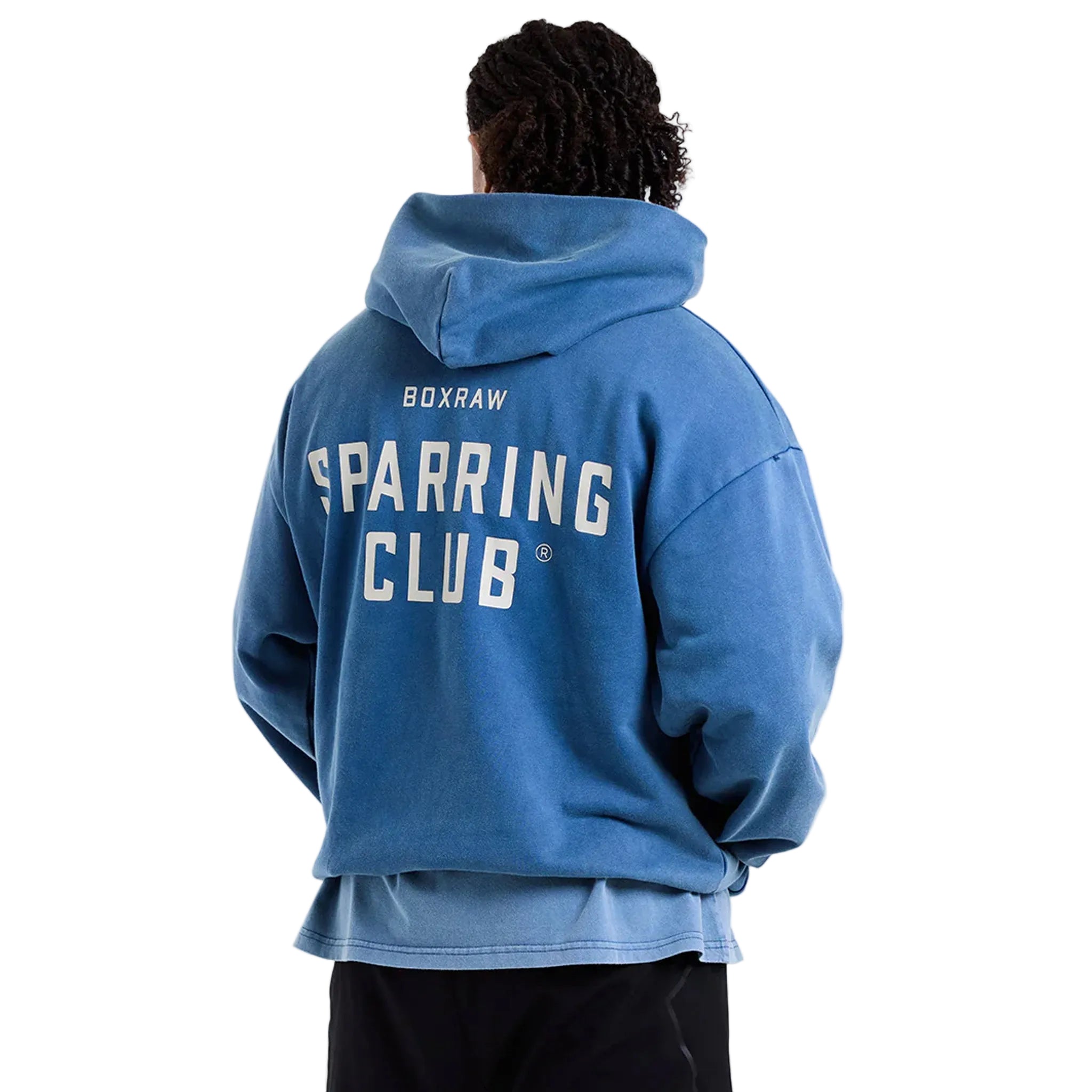 boxraw sparring club hoodie washed baby blue