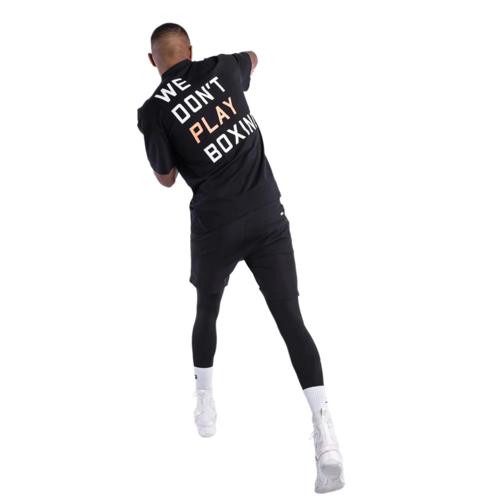 BOXRAW We Dont Play Boxing Oversized T-Shirt Black with large back print WE DONT PLAY BOXING