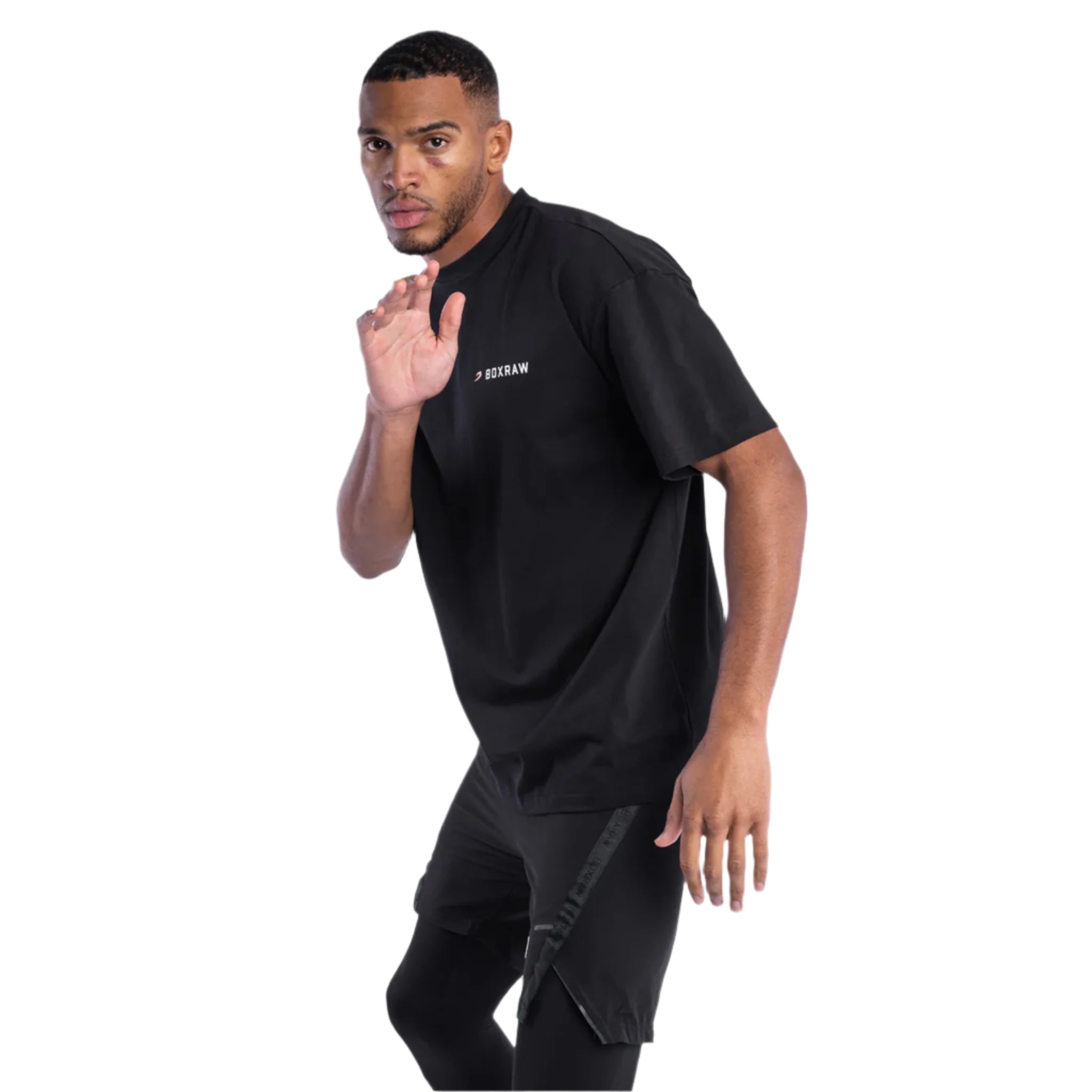 BOXRAW We Dont Play Boxing Oversized T-Shirt Black with small front chest print BOXRAW