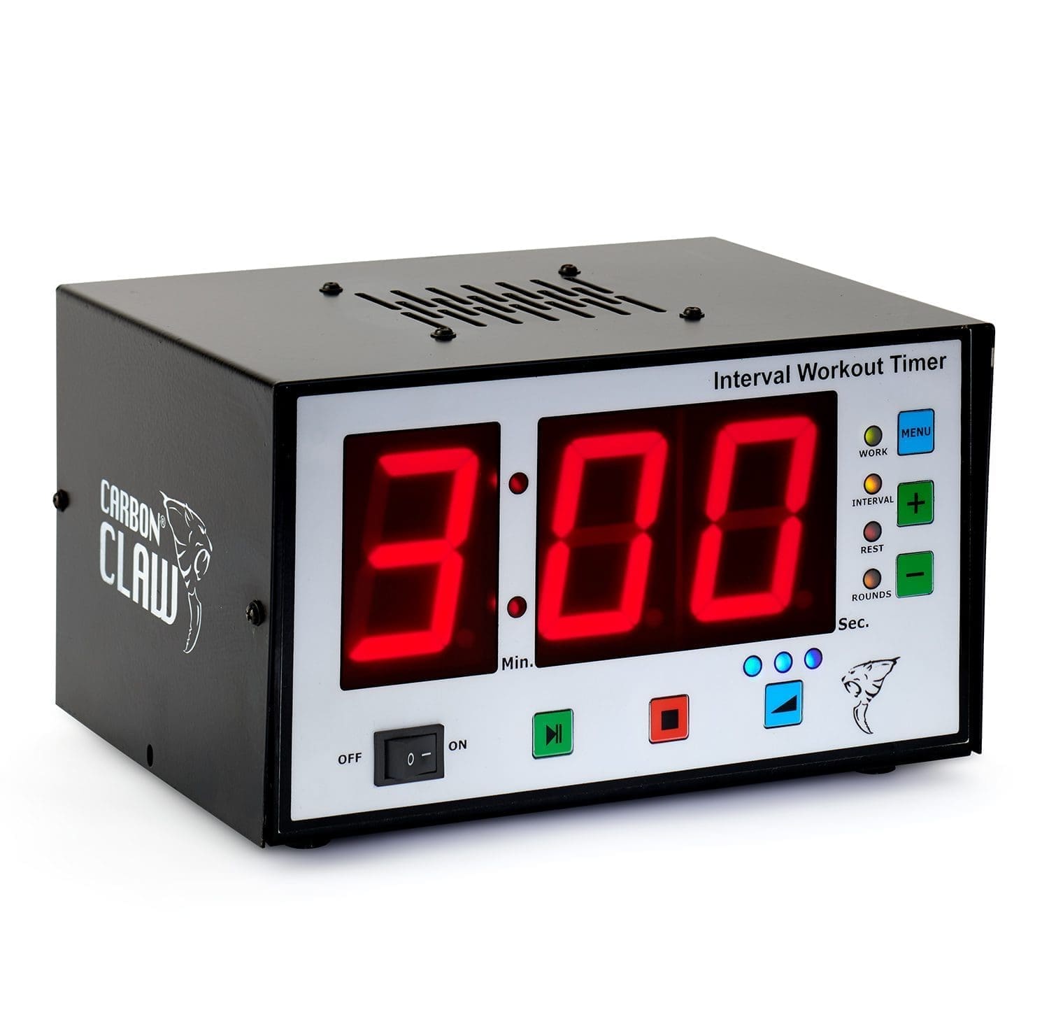 carbon claw amt sc digital gym timer black white white display