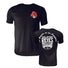 cleto reyes logo t-shirt in black with red boxing glove logo on front and large white Cleto Reyes logo text in white