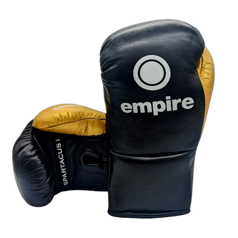 Empire Pro Spartacus 1 Lace Boxing Gloves Black Gold