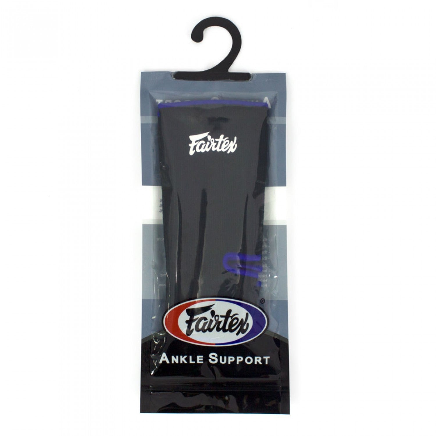 Fairtex AS1 Ankle Supports Black/Blue with White Fairtex logo