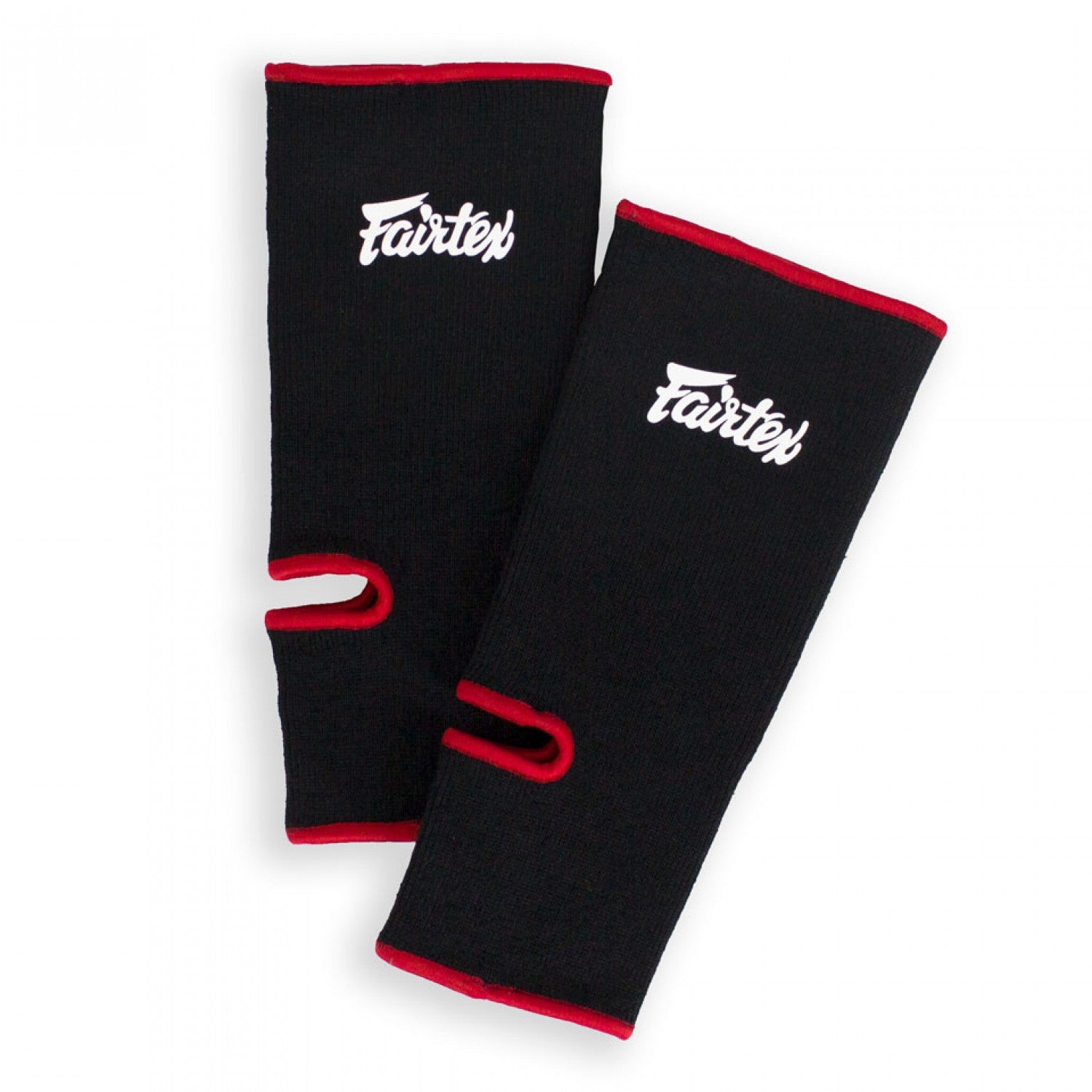 Fairtex AS1 Ankle Supports Black/Red with White Fairtex logo