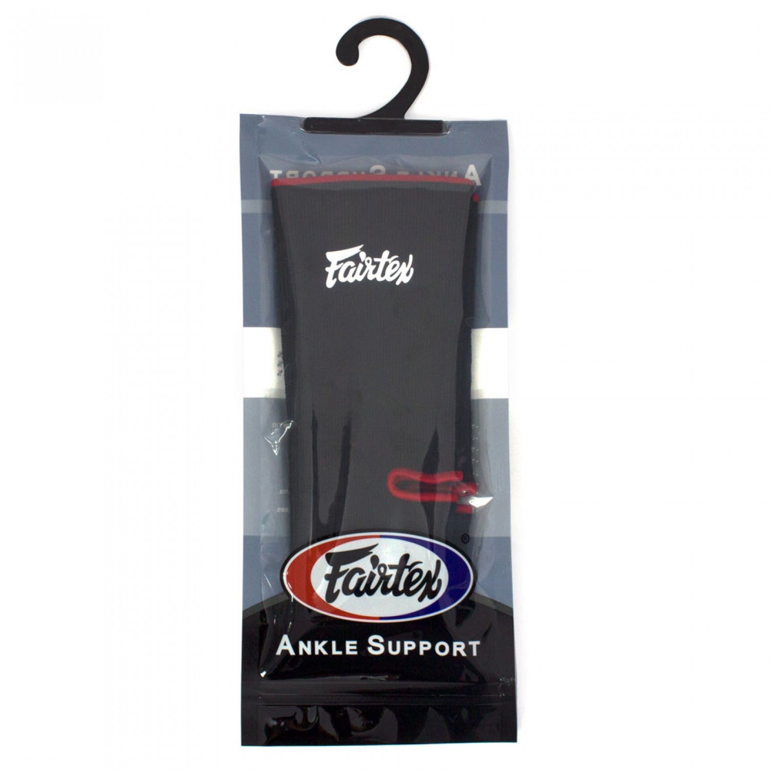 Fairtex AS1 Ankle Supports Black/Red with White Fairtex logo
