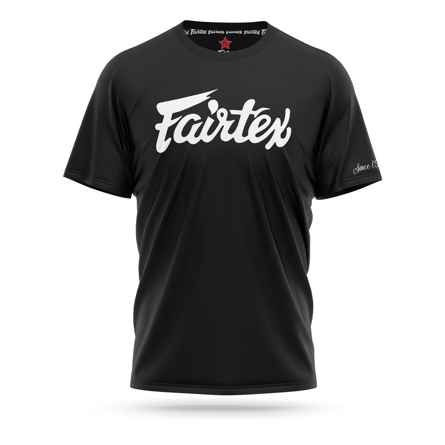 fairtex classic t-shirt ts7 black with white fairtex logo