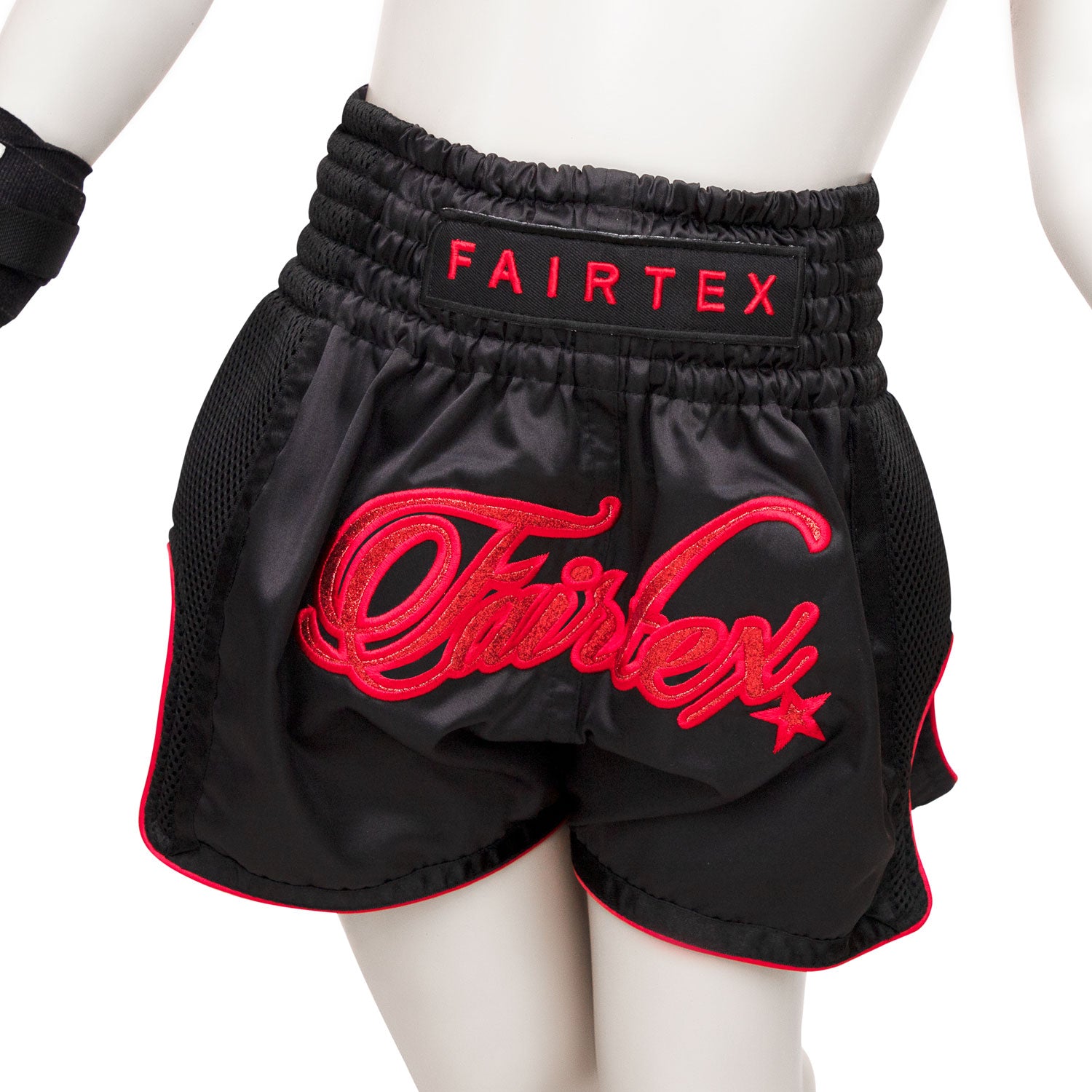 Fairtex Kids Muay thai Shorts Black with red Fairtex logo
