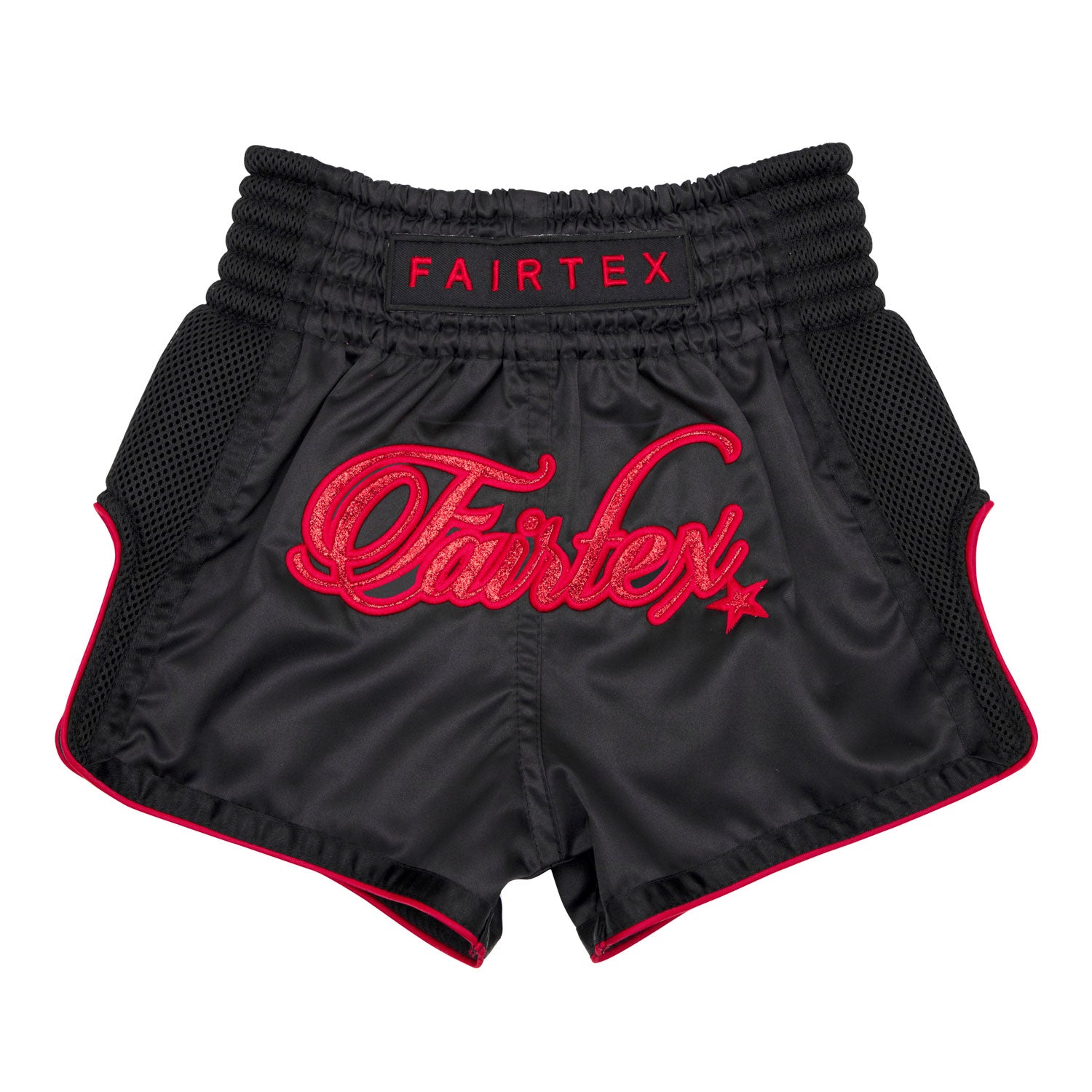 Fairtex Kids Muay thai Shorts Black with red Fairtex logo