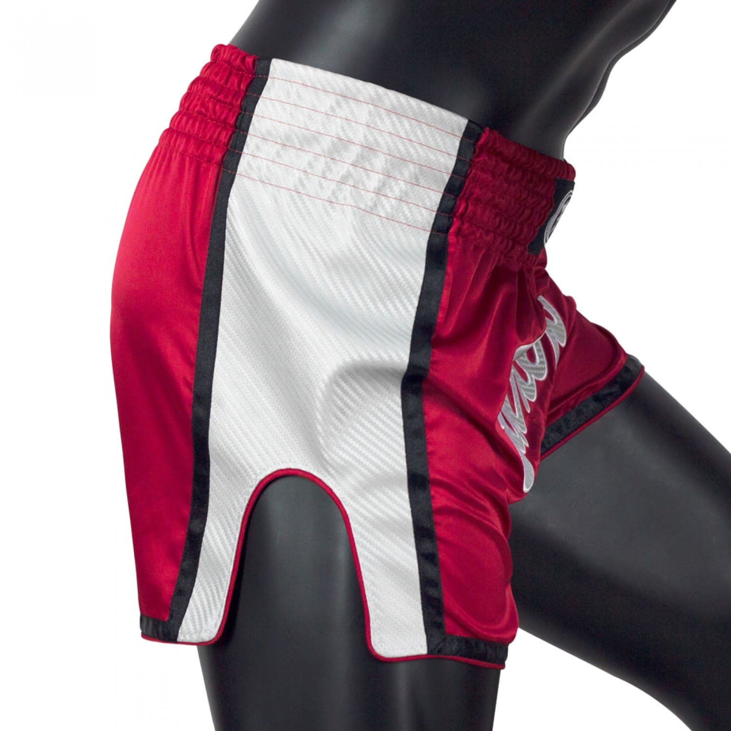 Fairtex Slim Cut Muay Thai Shorts Red SIlver