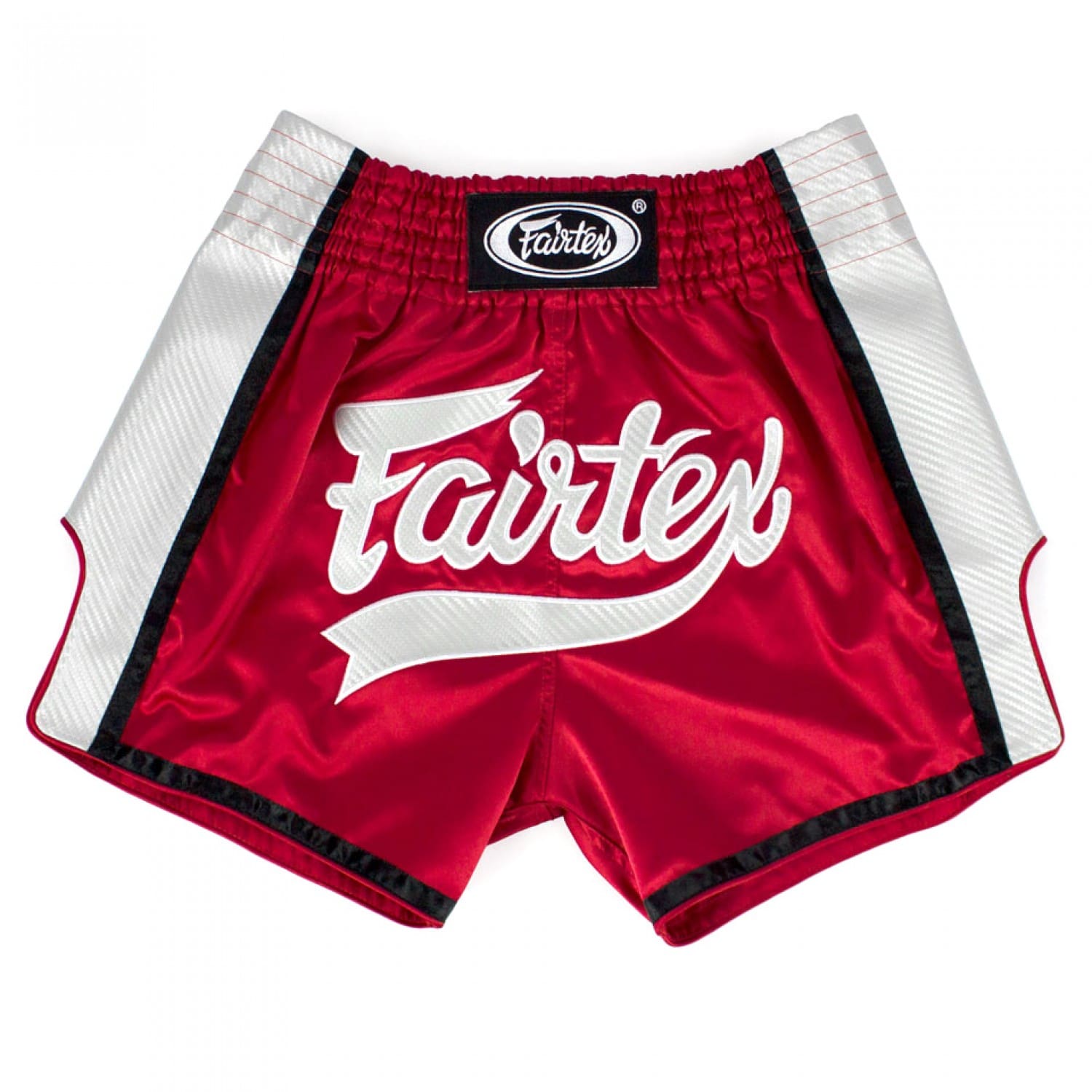 Fairtex Slim Cut Muay Thai Shorts Red SIlver