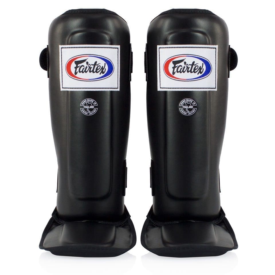Fairtex Sp3 Muay Thai Shin Guards Black with Fairtex Logo