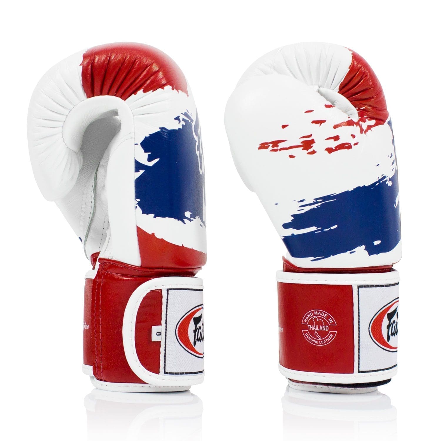 fairtex thai flag boxing gloves bgv1-t model blue, white, red