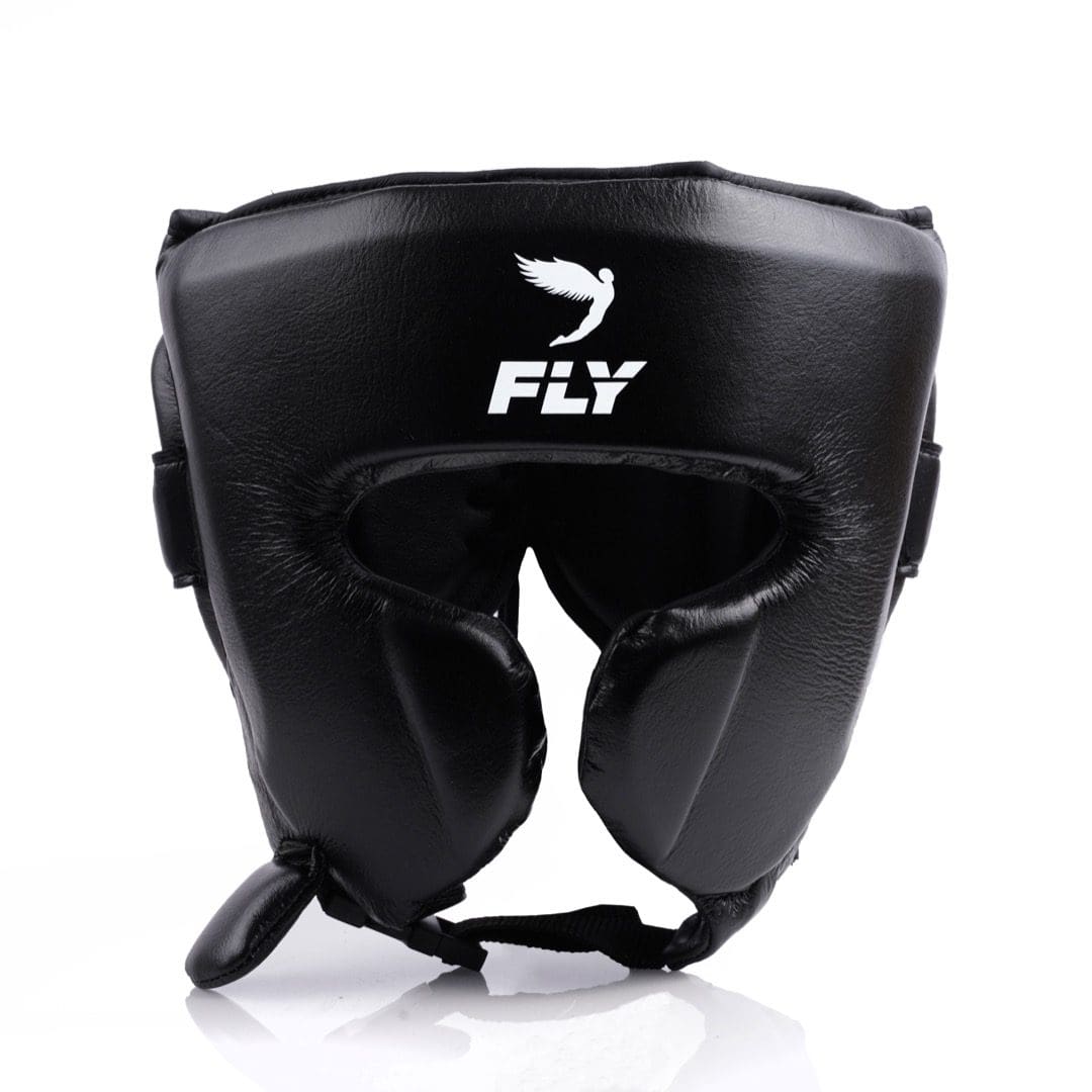 Fly Knight X Cheek Head Guard Black with white Fly logo