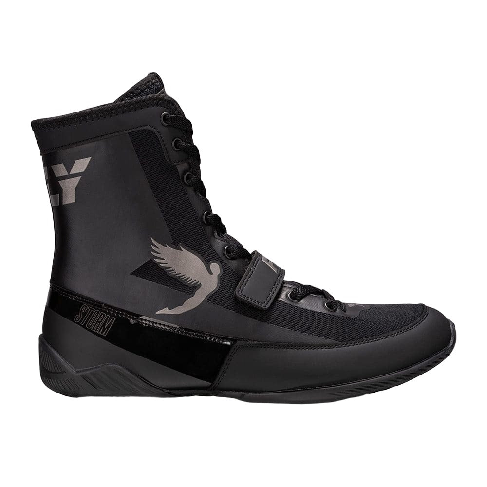 Fly Storm Boxing Boots Black with Grey Logo