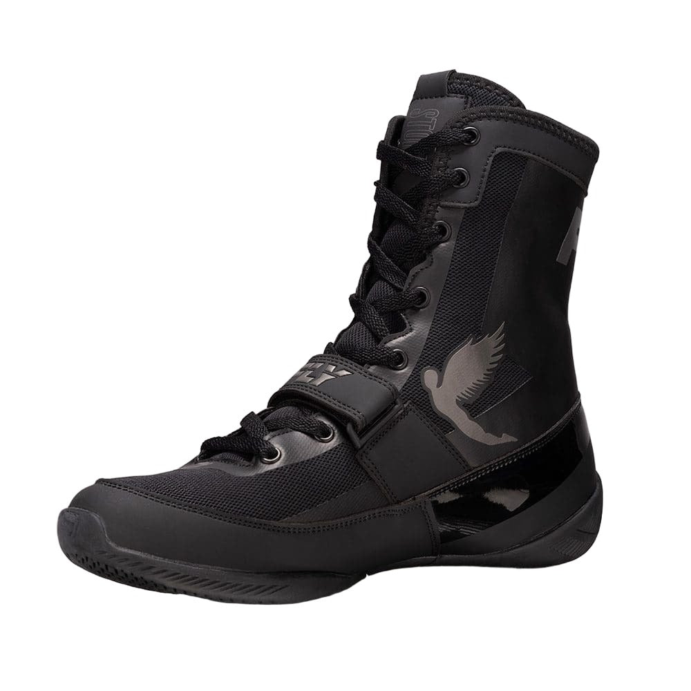 Fly Storm Boxing Boots Black with Grey Logo