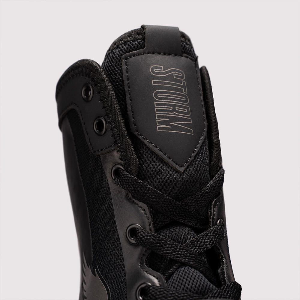 Fly Storm Boxing Boots Black with Grey Logo