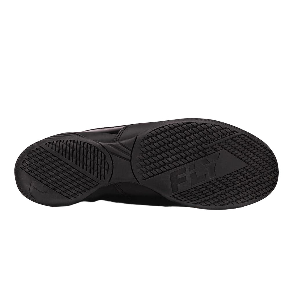 Fly Storm Boxing Boots Black with Black sole and Fly text on sole