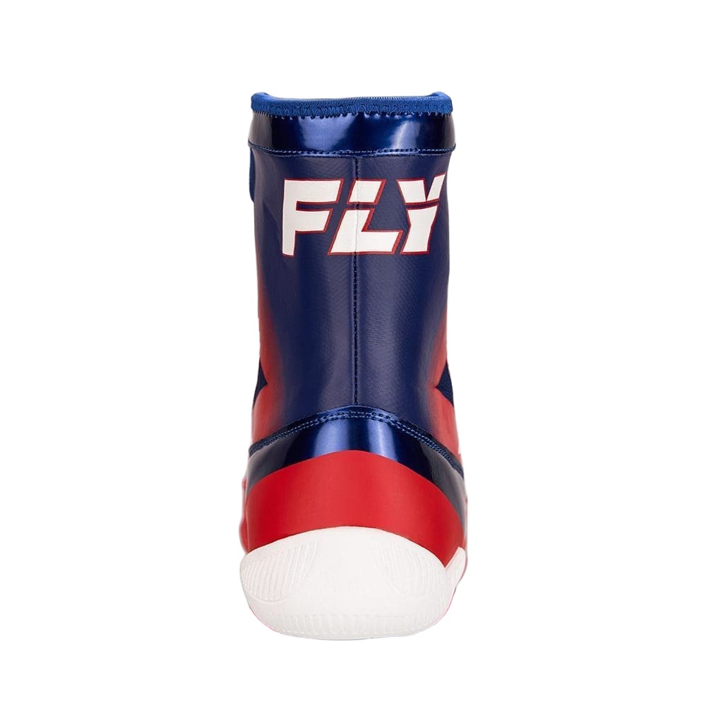 Fly Storm Boxing Boots Blue Red White with Fly logo