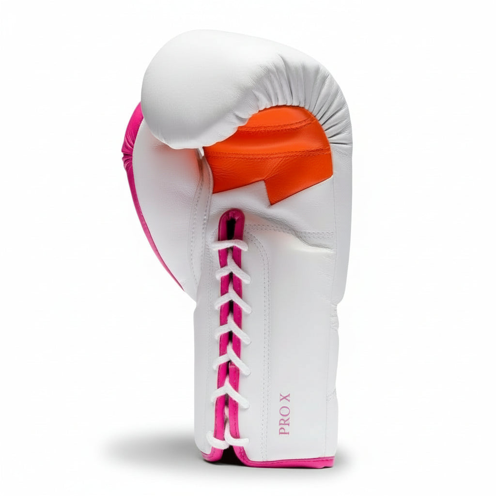 fly superlace pro x 2 boxing gloves white pink orange