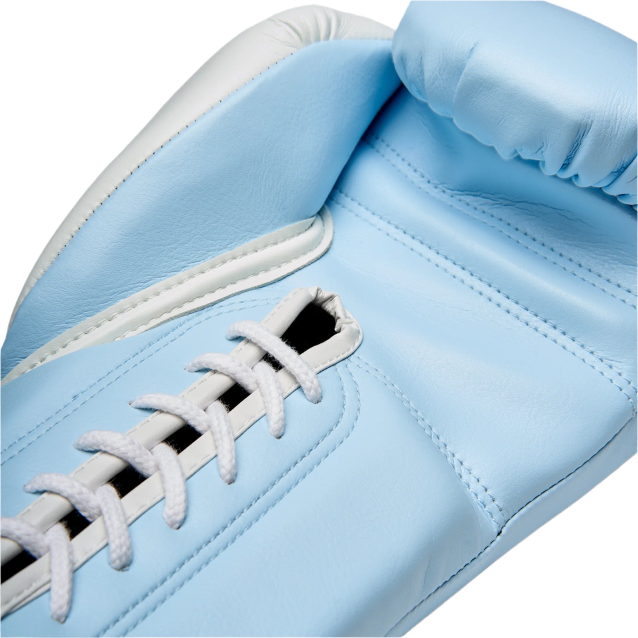 fly superlace x 2 gloves pale blue with grey thumb and pale blue inside palm view