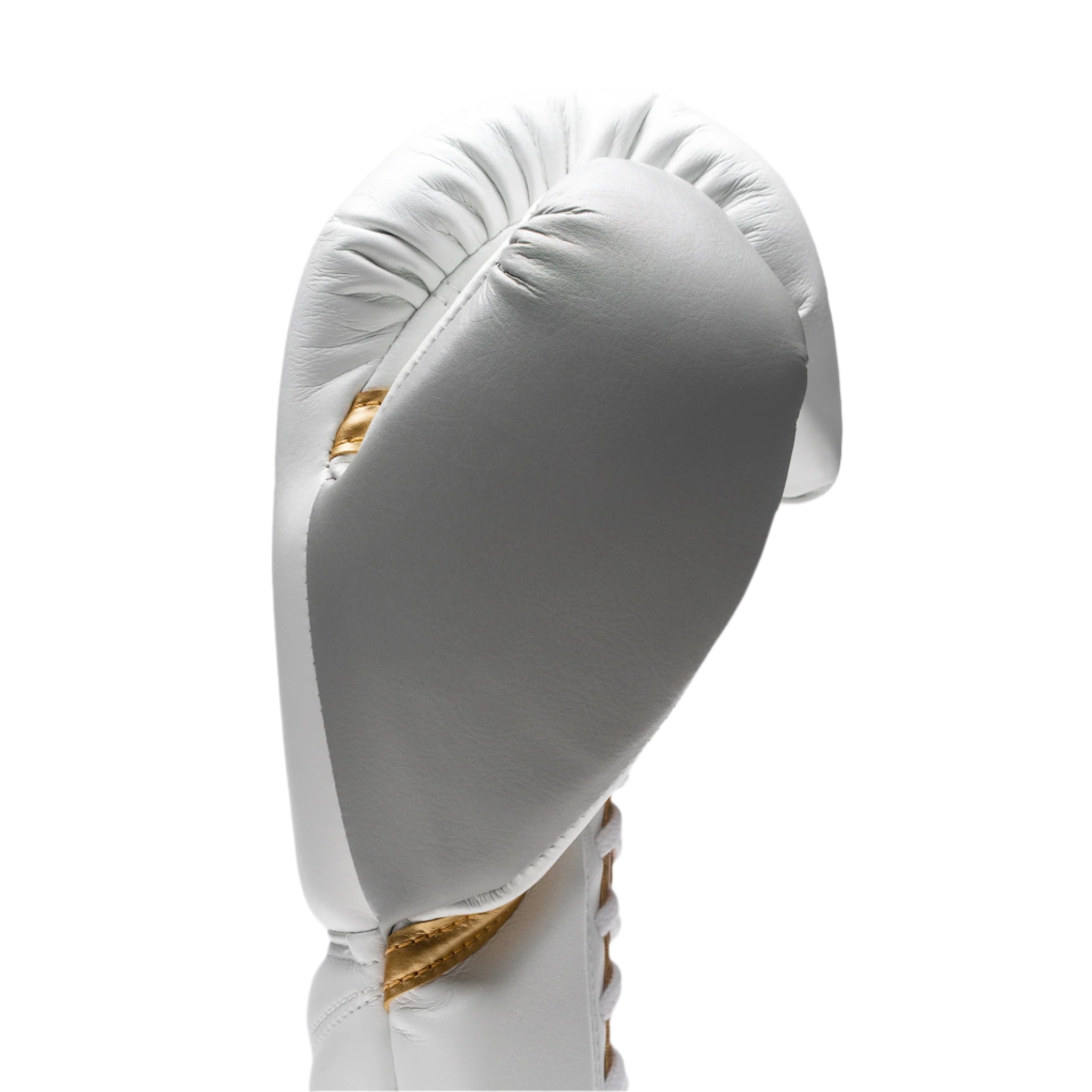 fly superlace x 2 gloves white grey gold colour showing side view of grey thumb