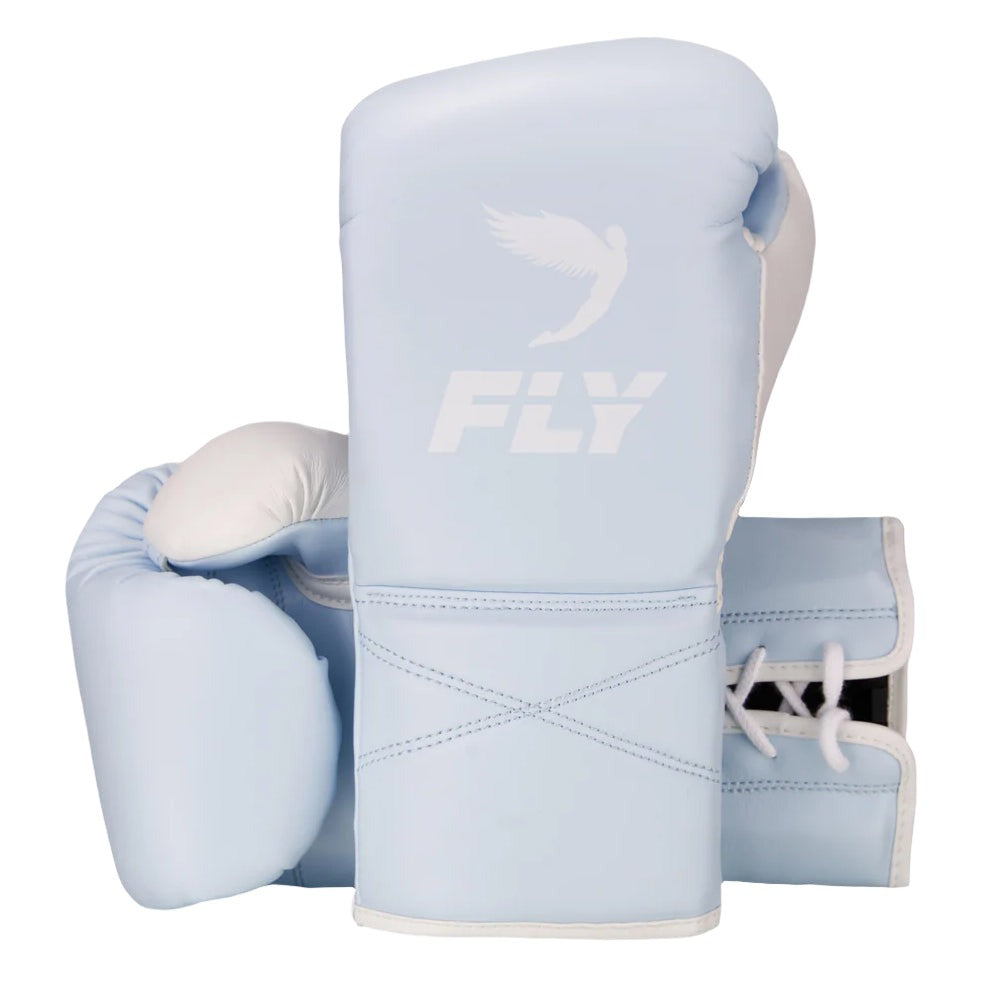 Fly Superlace X Boxing Gloves Baby Blue with white Fly logo