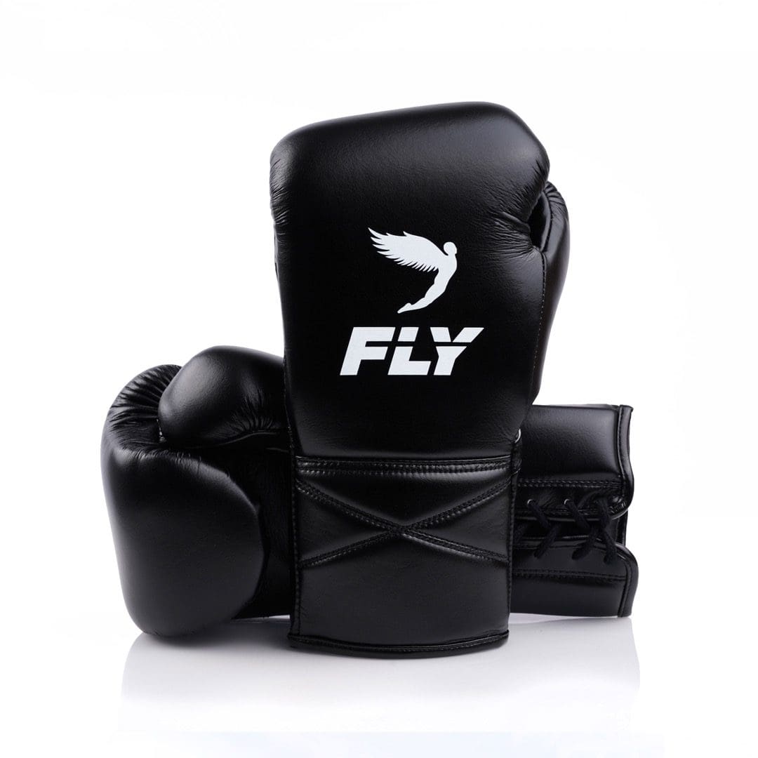 Fly Superlace X Boxing Gloves Black with white