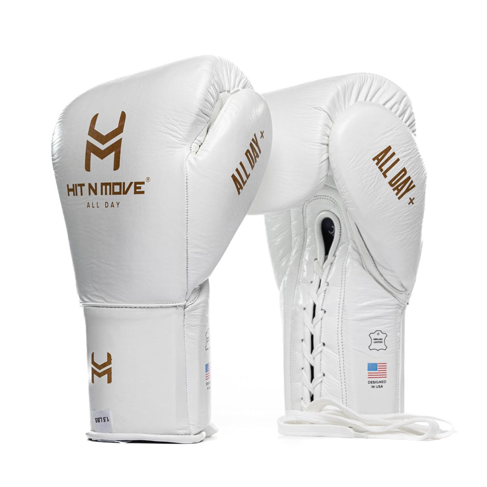 Hit n Move 24oz Conditioning Gloves White Lace Up