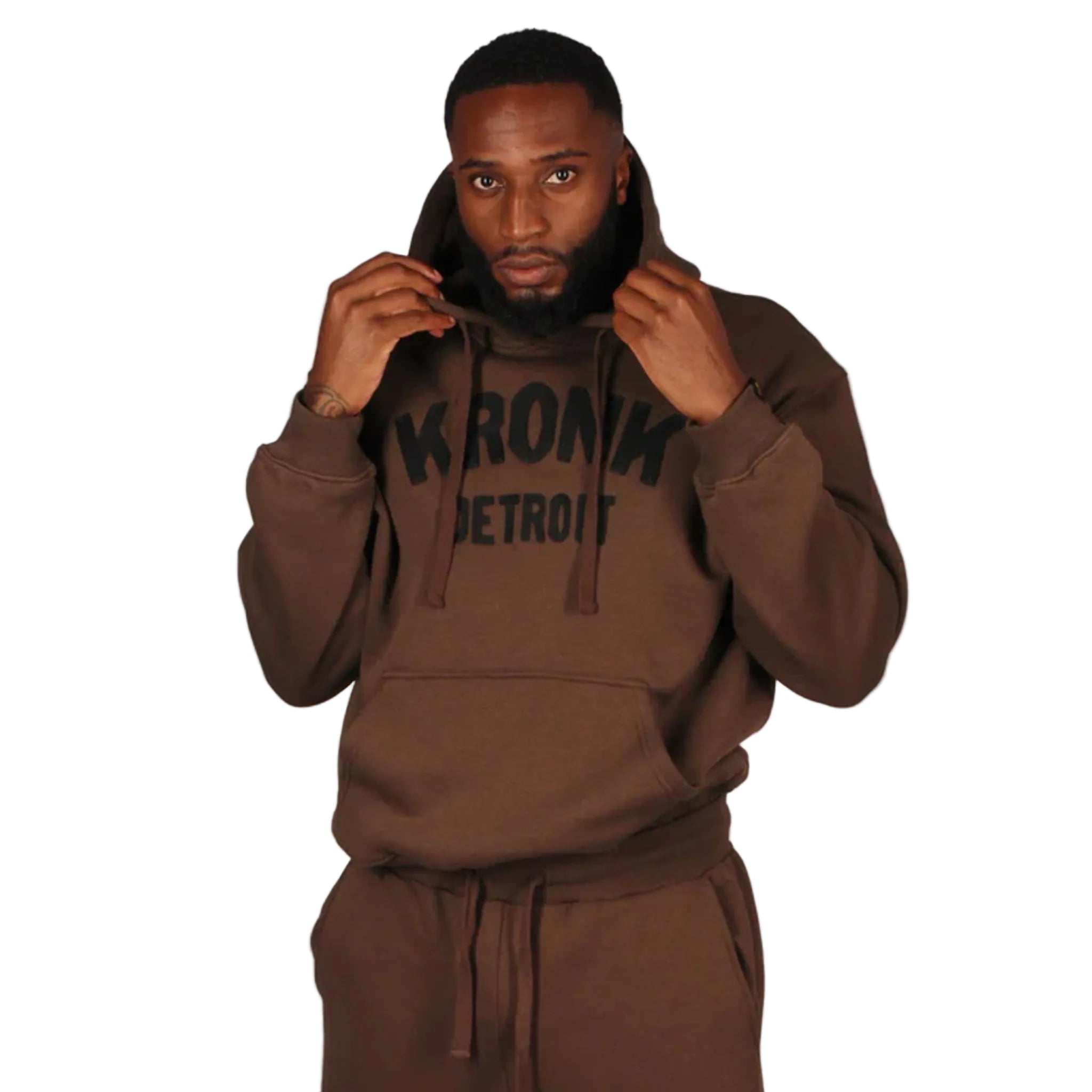 Kronk Detroit Chain Stitch Hoody Brown