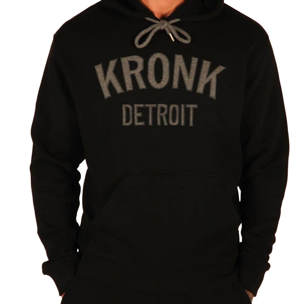 Kronk Detroit Hoody black with grey kronk Detroit text