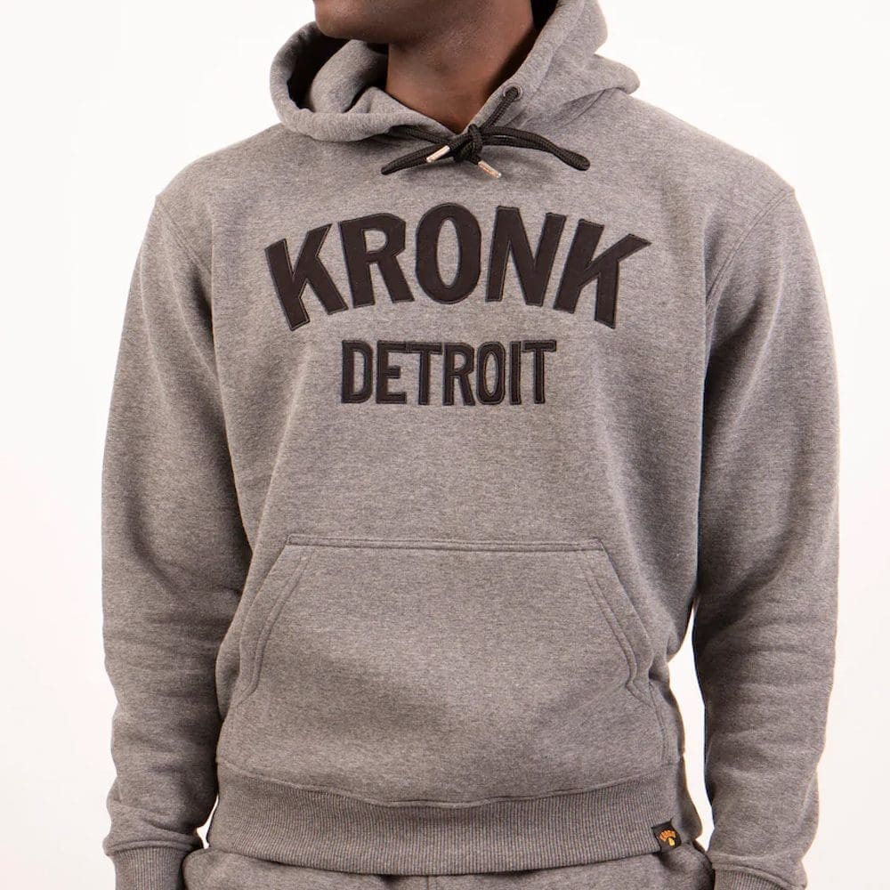 Kronk Detroit hoody charcoal with black Kronk Detroit text