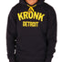 Kronk Detoit Hoody Navy with yellow Kronk Detroit text