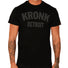 Kronl Detroit T-shirt black charcpoal with large bold text Kronk Detroit in charcoal