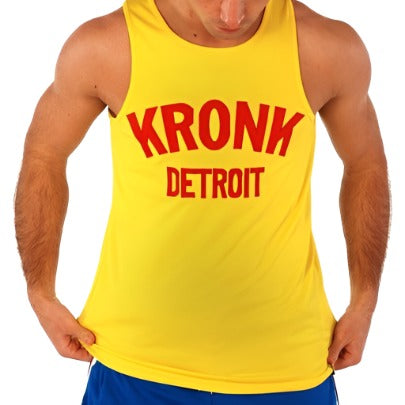 Kronk Detoit Vest yellow with red kronk Detroit text