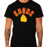 Kronk Gloves T-Shirt in balck with kronk text logo and hanging boxing gloves in red with yellow outline