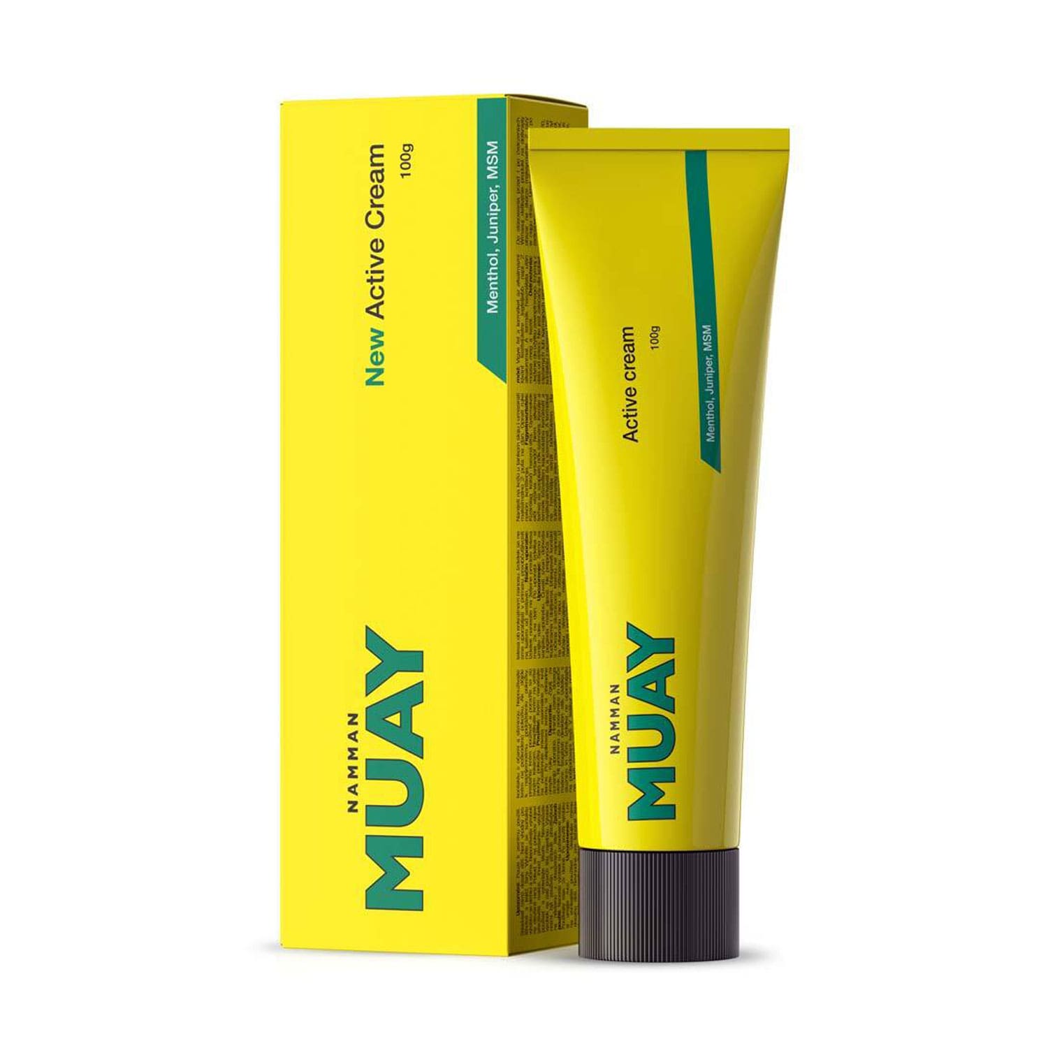 namman analgesic cream in a yellow tube with yellow box and Namman branding