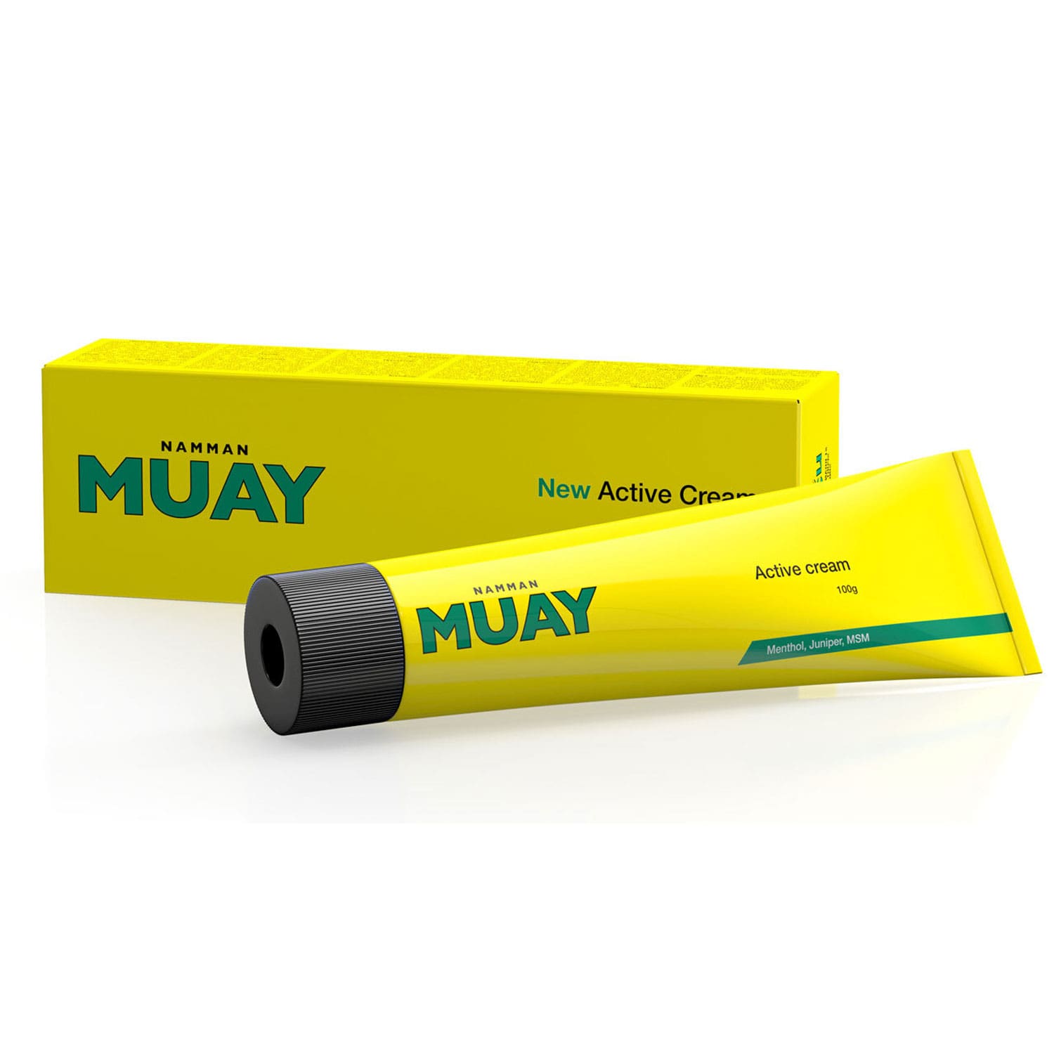 namman analgesic cream in a yellow tube with yellow box and Namman branding
