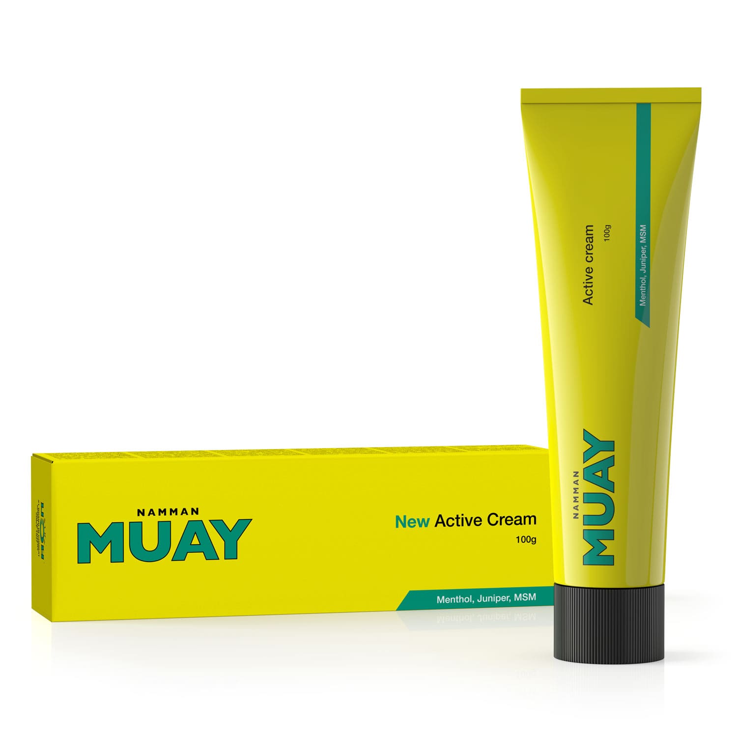 namman analgesic cream in a yellow tube with yellow box and Namman branding