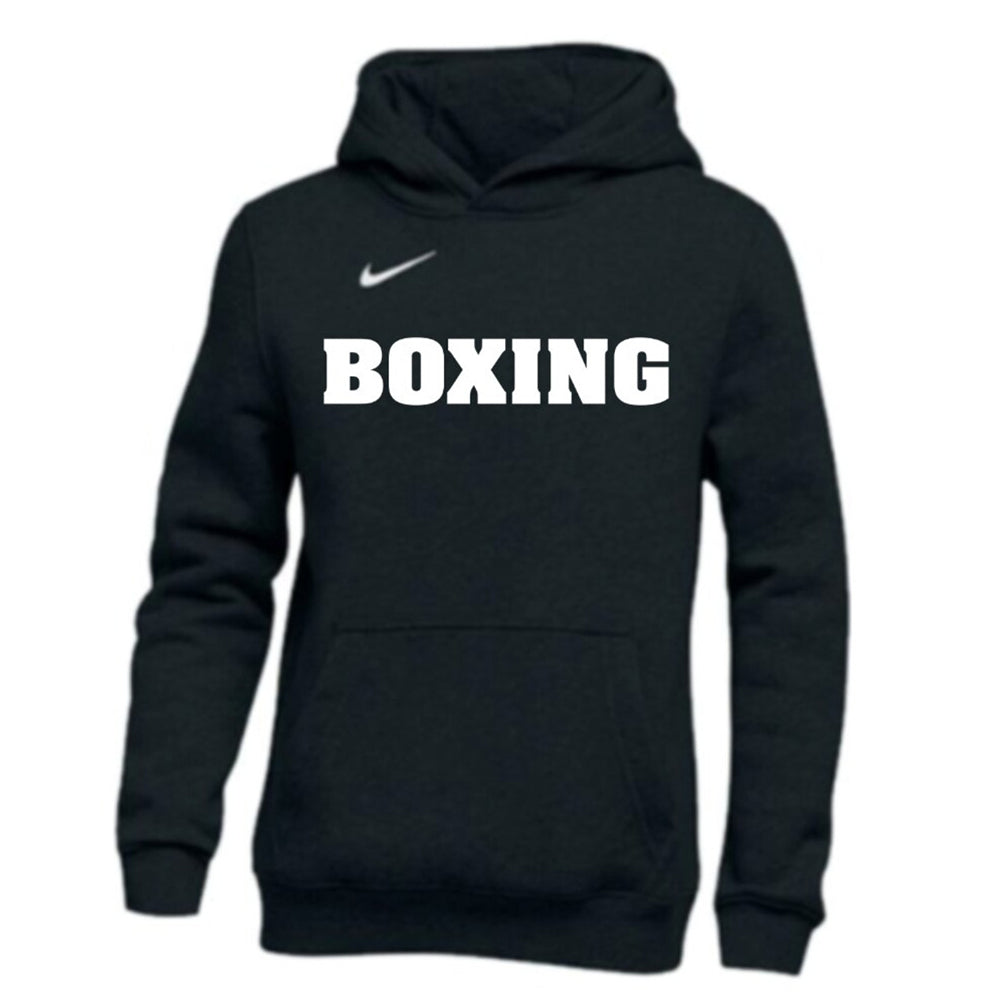 Nike Boxing Club hoody black with white Nike swoosh and white Boxing text