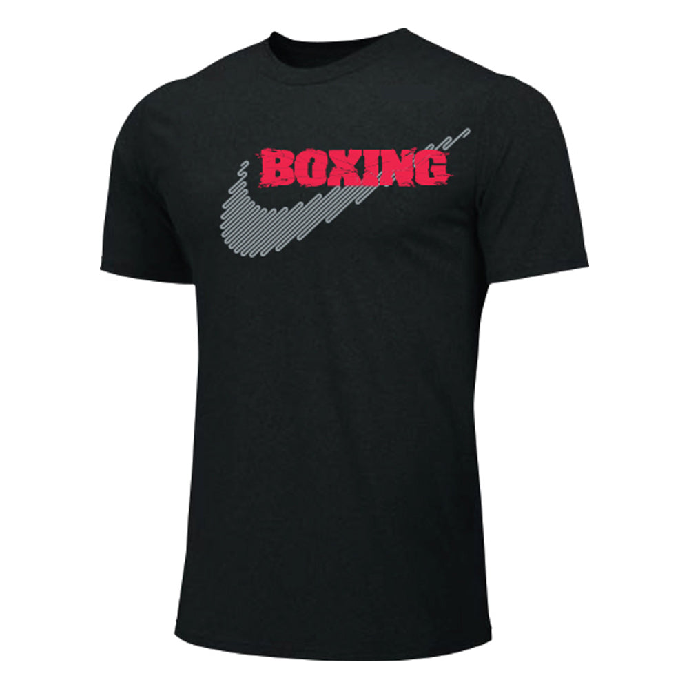 Nike Boxing Rawdacious T-Shirt Black/Pink with large Nike swoosh and boxing text
