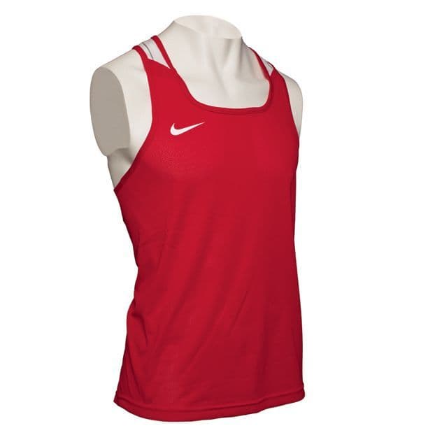 Nike Boxing Vest Red White with white Nike swoosh